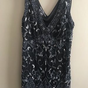 Adrianna Papell Vintage-Style Sequined Gown